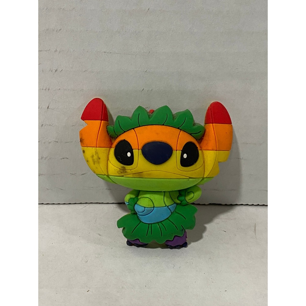 Disney Stitch Rainbow Hula Bag Clip Charm Keychain